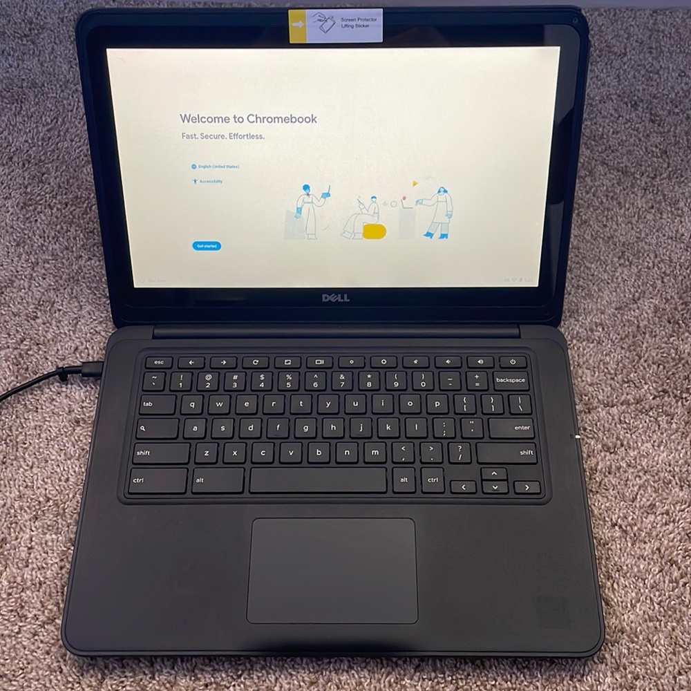 Dell Chromebook touchscreen new comes with charger